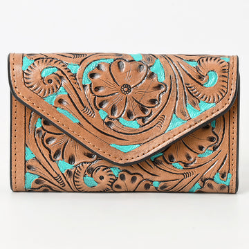 OHLAY WALLET Hand Tooled Genuine Leather women bag western handbag purse